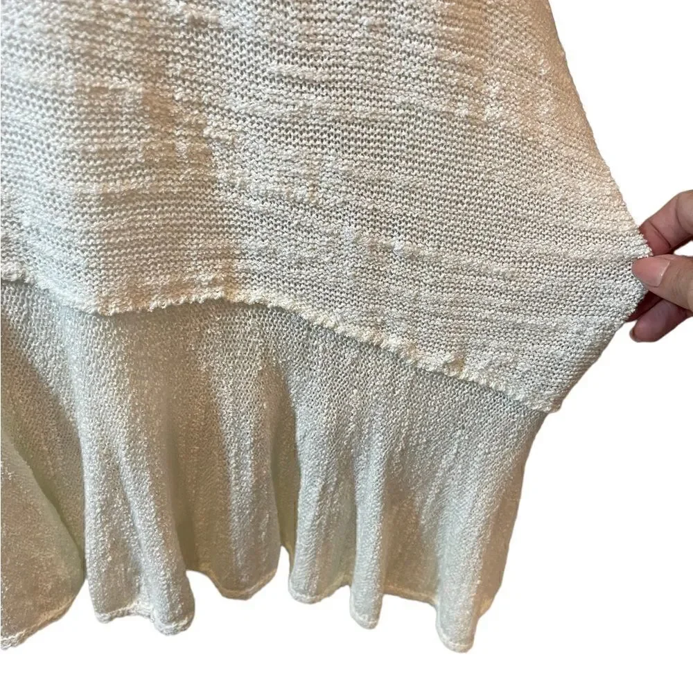 FREE PEOPLE Kristobel Ruffled Sweater, Cream, size Medium